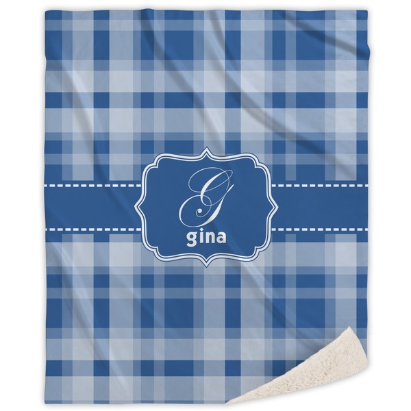 Custom Plaid Sherpa Throw Blanket (Personalized)