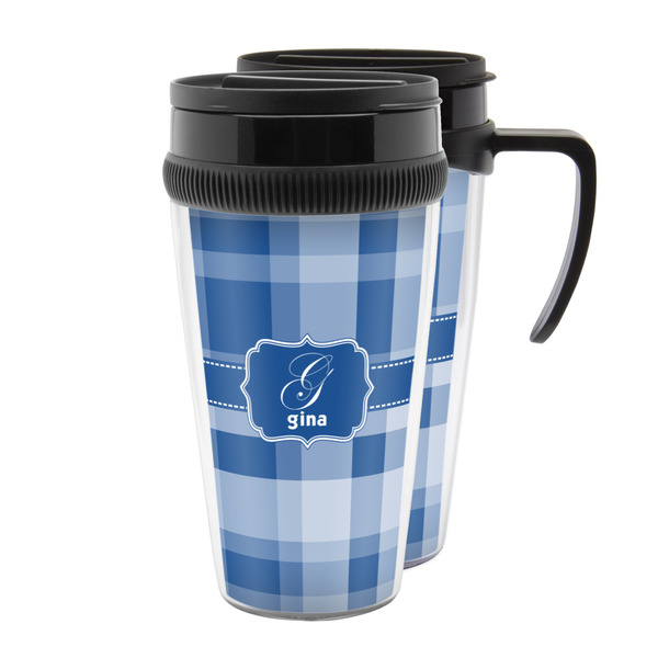 Custom Plaid Acrylic Travel Mug (Personalized)