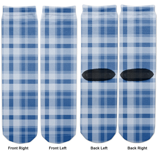 Plaid Adult Crew Socks - Double Pair - Front and Back - Apvl