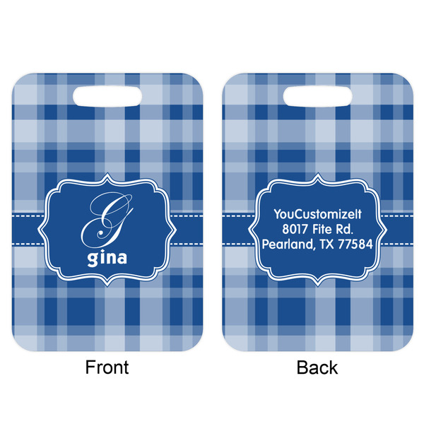 Plaid Aluminum Luggage Tag (Front + Back)