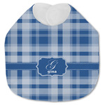 Plaid Jersey Knit Baby Bib w/ Name and Initial