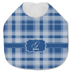Plaid Jersey Knit Baby Bib w/ Name and Initial