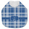 Plaid Jersey Knit Baby Bib w/ Name and Initial