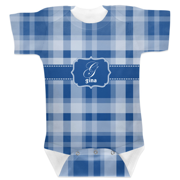 Custom Plaid Baby Bodysuit 6-12 w/ Name and Initial