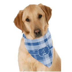 Plaid Dog Bandana Scarf w/ Name and Initial