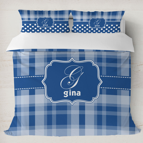 Custom Plaid Duvet Cover Set - King (Personalized)