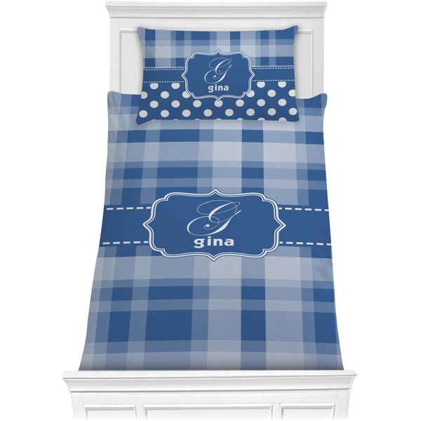 Custom Plaid Comforter Set - Twin XL (Personalized)