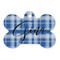 Plaid Bone Shaped Dog ID Tag (Personalized)