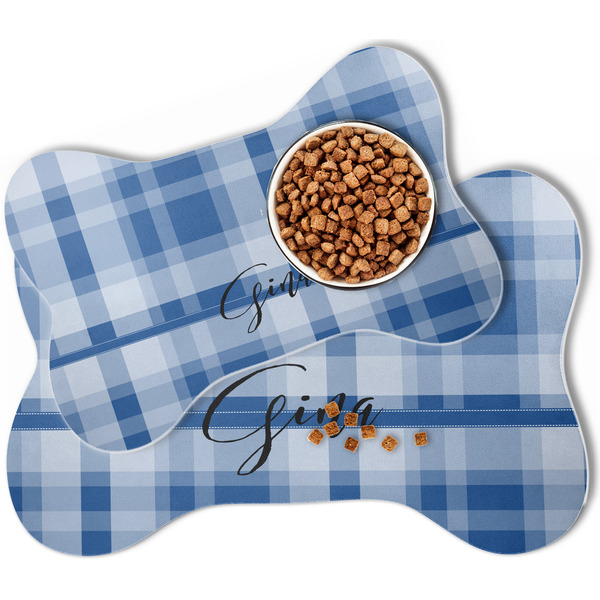 Plaid Bone Shaped Dog Mats - MAIN