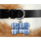Plaid Bone Shaped Dog Tag on Collar & Dog