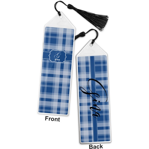 Plaid Bookmark with tassel - Front and Back