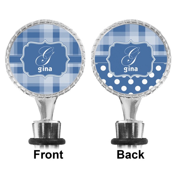 Plaid Bottle Stopper - Front and Back