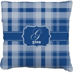 Plaid Faux-Linen Throw Pillow 16" (Personalized)