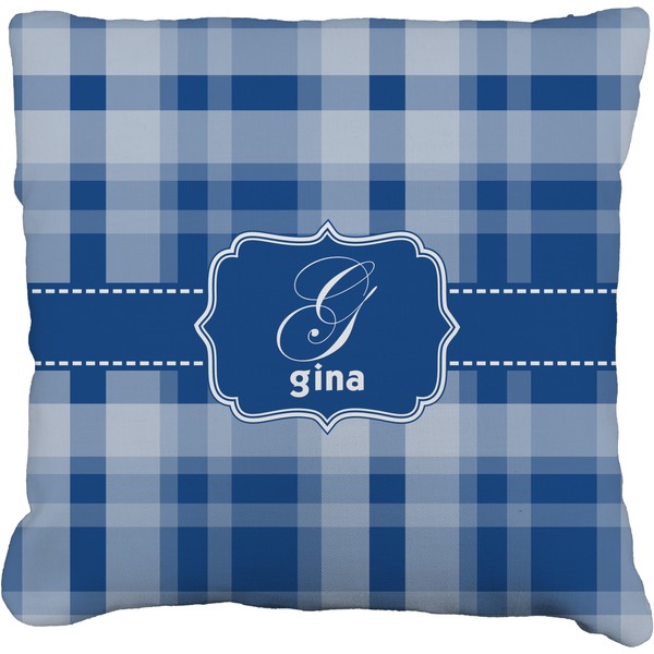 Custom Plaid Faux-Linen Throw Pillow 16" (Personalized)