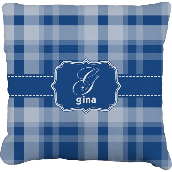 Custom Plaid Faux-Linen Throw Pillow 18" (Personalized)