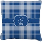 Plaid Faux-Linen Throw Pillow 20" (Personalized)
