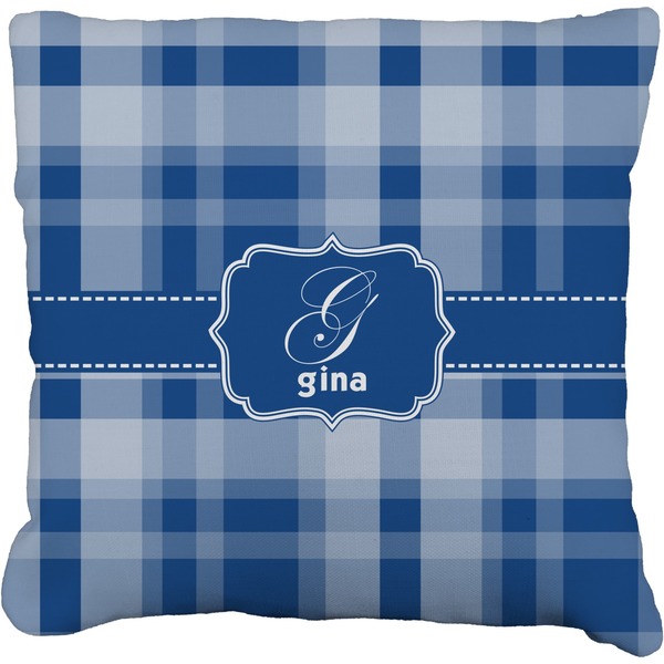 Custom Plaid Faux-Linen Throw Pillow 20" (Personalized)