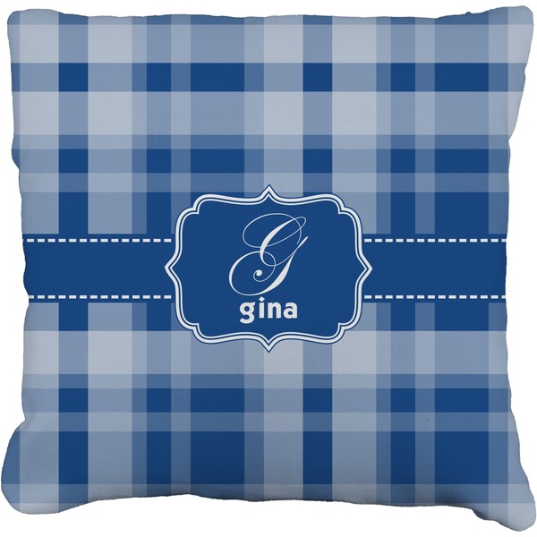 Custom Plaid Faux-Linen Throw Pillow 26" (Personalized)