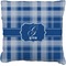 Plaid Faux-Linen Throw Pillow (Personalized)