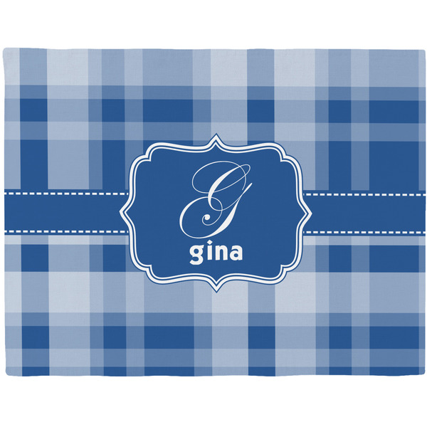 Custom Plaid Woven Fabric Placemat - Twill w/ Name and Initial