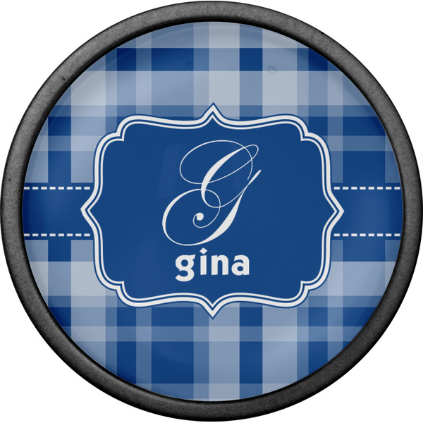 Plaid Cabinet Knob - Black - Front