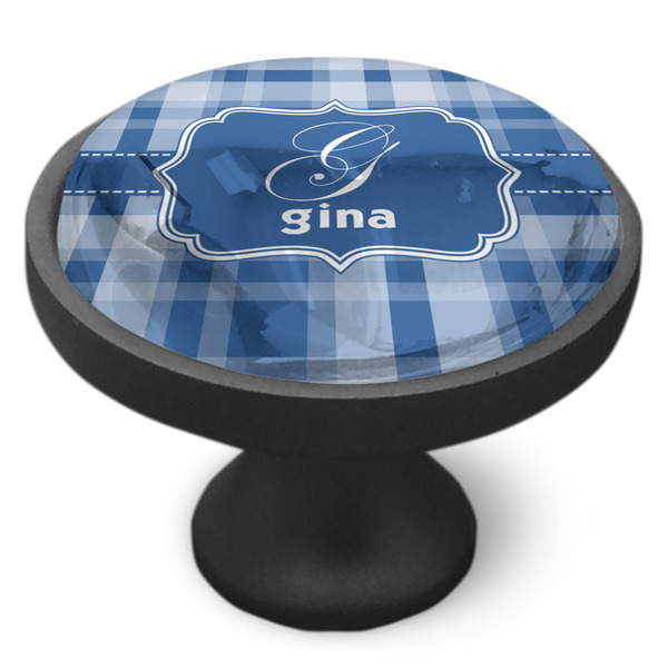 Plaid Cabinet Knob - Black - Side