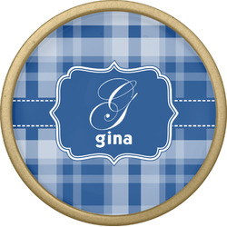 Plaid Cabinet Knob - Gold (Personalized)