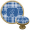 Plaid Cabinet Knob - Gold (Personalized)
