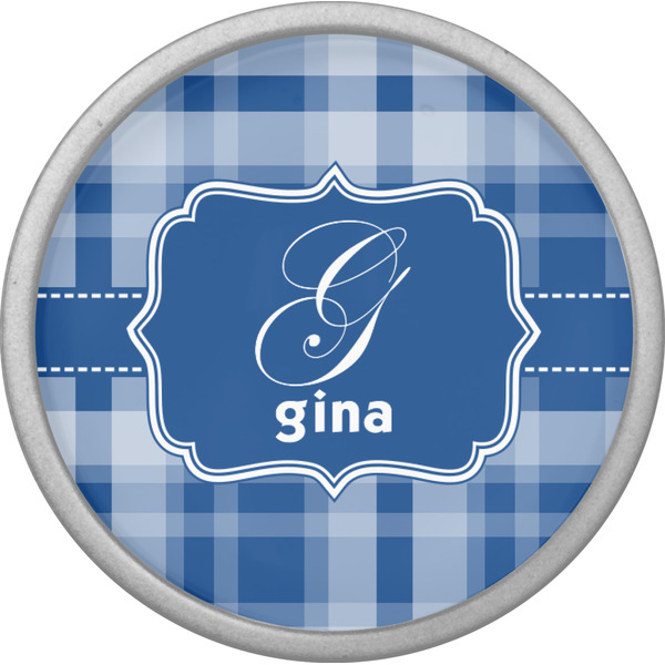 Plaid Cabinet Knob - Nickel - Front