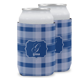 Plaid Can Cooler (12 oz) w/ Name and Initial