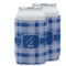 Plaid Can Cooler (12 oz) w/ Name and Initial
