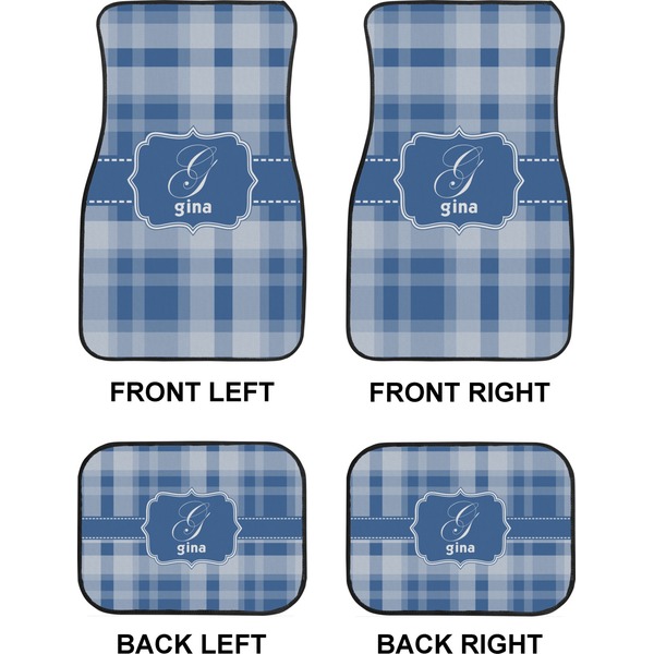 Plaid Car Floor Mats Set (2F + 2B)