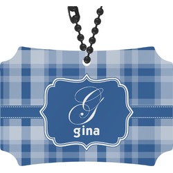 Plaid Rear View Mirror Ornament (Personalized)