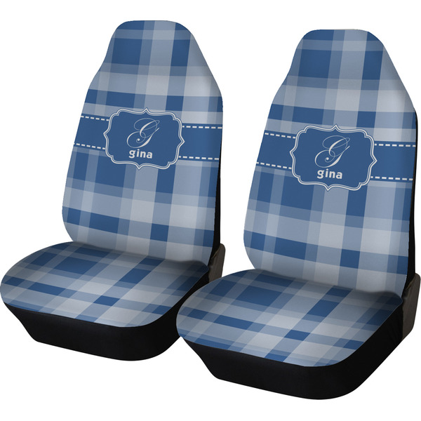 Custom Plaid Car Seat Covers (Set of Two) (Personalized)