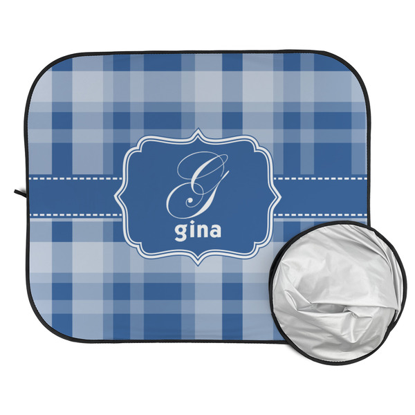 Plaid Car Sun Shades - FOLDED & UNFOLDED