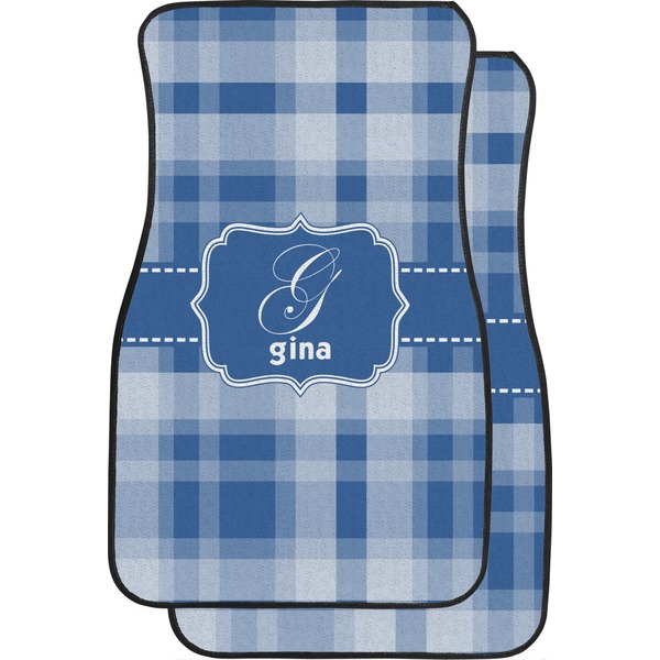 Custom Plaid Car Floor Mats (Front Seat) (Personalized)