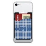 Plaid 2-in-1 Cell Phone Credit Card Holder & Screen Cleaner (Personalized)
