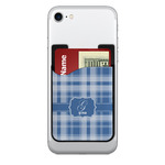 Plaid 2-in-1 Cell Phone Credit Card Holder & Screen Cleaner (Personalized)