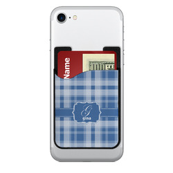 Plaid 2-in-1 Cell Phone Credit Card Holder & Screen Cleaner (Personalized)