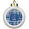 Plaid Ceramic Ball Ornament (Personalized)
