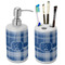 Plaid Ceramic Bathroom Accessories Set (Personalized)