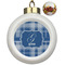 Plaid Ceramic Ball Ornaments - Poinsettia Garland (Personalized)