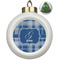 Plaid Ceramic Ball Ornament - Christmas Tree (Personalized)