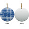 Plaid Ceramic Flat Ornament - Circle Front & Back (APPROVAL)
