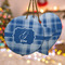 Plaid Ceramic Ornament w/ Name and Initial