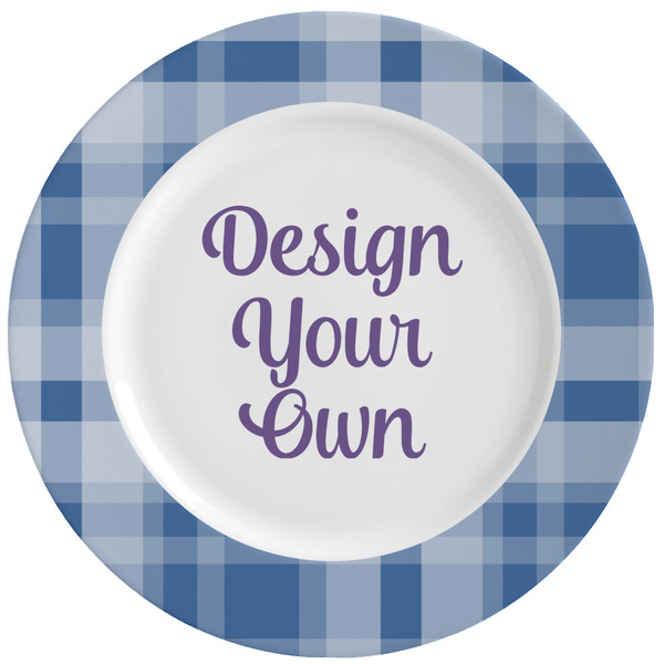 Custom Plaid Ceramic Dinner Plates (Set of 4) (Personalized)