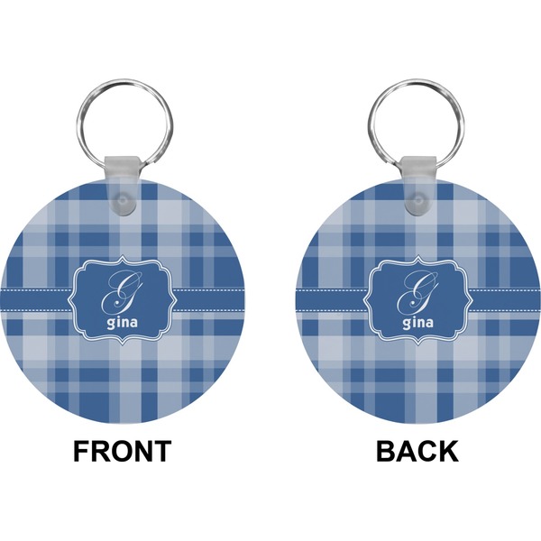Plaid Circle Keychain (Front + Back)
