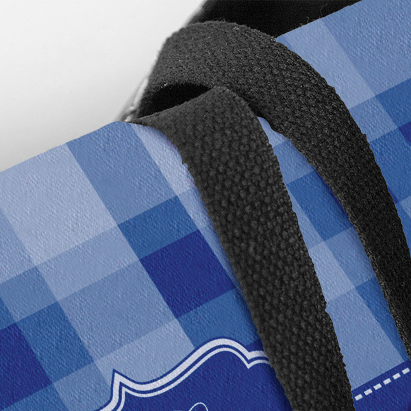 Plaid Closeup of Tote w/Black Handles