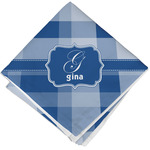 Plaid Cloth Cocktail Napkin - Single w/ Name and Initial