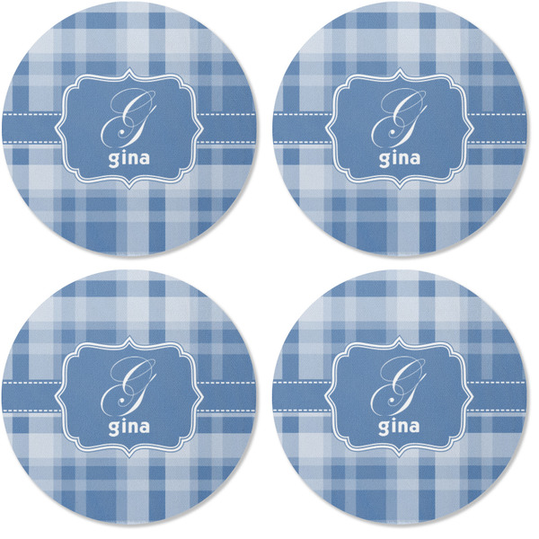 Plaid Coaster Round Rubber Back - Apvl